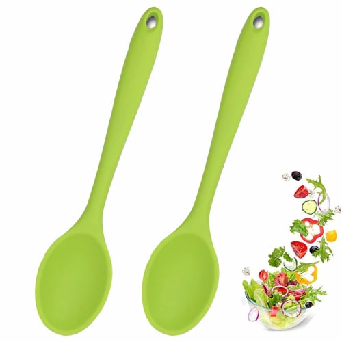 

Meajore Silicone Spoons, 2-Piece Cooking Utensil Set, Heat-Resistant and Hygienic Design, Mixing Spoons for Kitchen, Cooking, Baking, Stirring, and Mi
