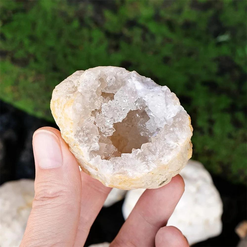 Naturlig Uåbnet Achat Geode Rå Krystaller Mineral Energi Helbredelse Rå Sten Krystalklase Hule Samlingsprøve dekoration