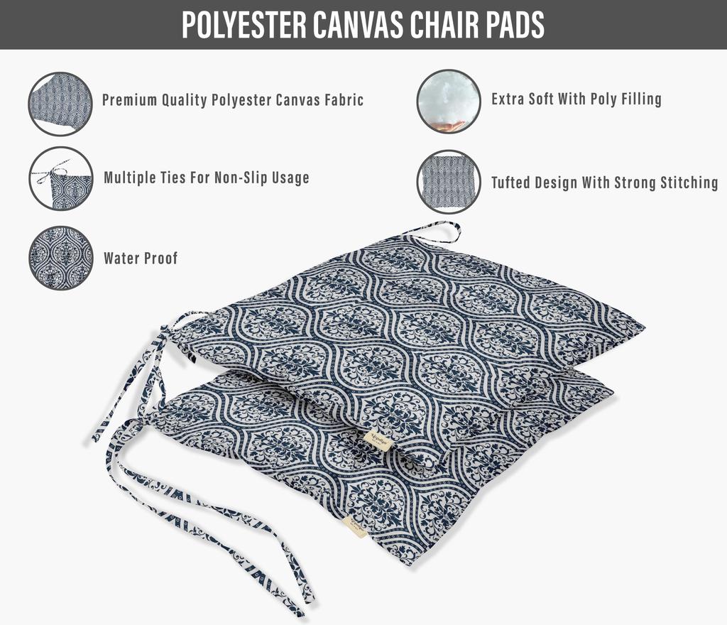 Vargottam Indoor Outdoor Tufted Printed Square Seat Patio Cushion Set Of 2 Water Resistant Patio Furniture Seat Cushion 19,inches, Purple |