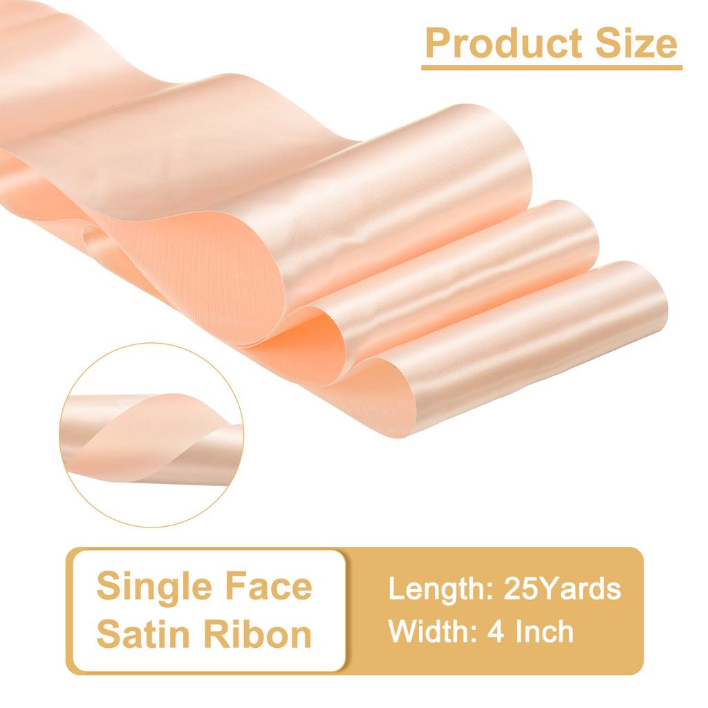 25 Yards Satin Ribbon 4 Inch Single Face Gift Wrap Bow Satin Ribbons for Christmas Wedding Birthday Party Decoration DIY Craft