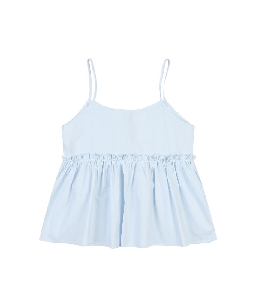 DELICCENT Frill Strap Sleeveless Bustier [Sky Blue]