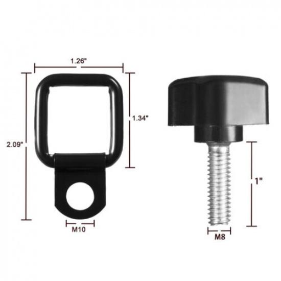 Quick Removal Fastener Thumb Screws + D Rings Anchor for Jeep Wrangler 2007-2017