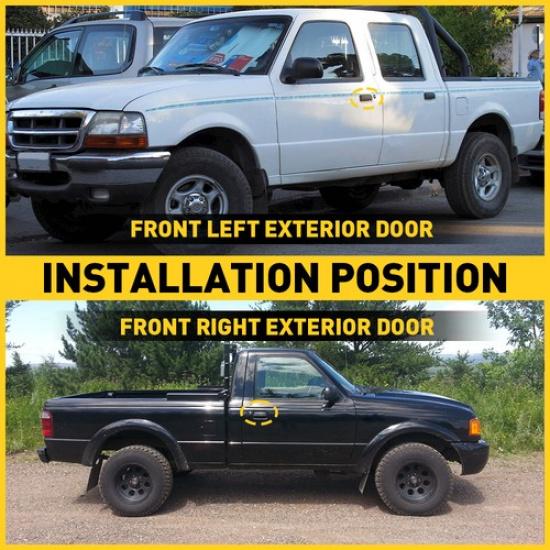 Door Handle Front Smooth Black RH LH For Ford Ranger Driver or Passenger Side EV