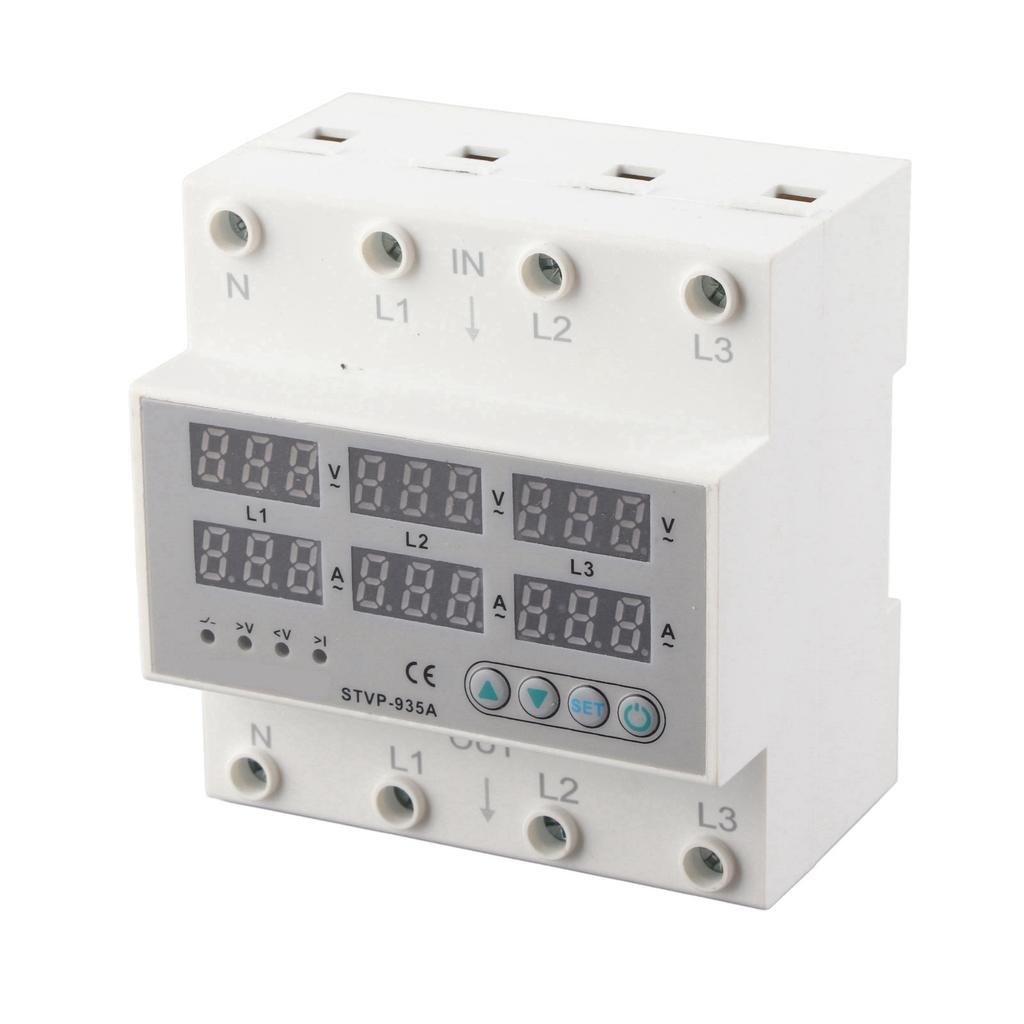 Adjustable Voltage Current Protector 3 Phase Digital Display Automatic Recovery Voltage Protector Relay AC220 380V 63A