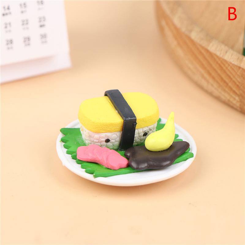 1/6 1/12 Dollhouse Kitchen Decoration Accessories, Mini Japanese Sushi Fish Ball Tempura Bento Box Set Dolls House Kitchen Toys