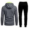 Men's Lined Zip Up Hoodie Tracksuit Set, Long Sleeve Sweatshirt and Pants for Outdoor Sports and Training