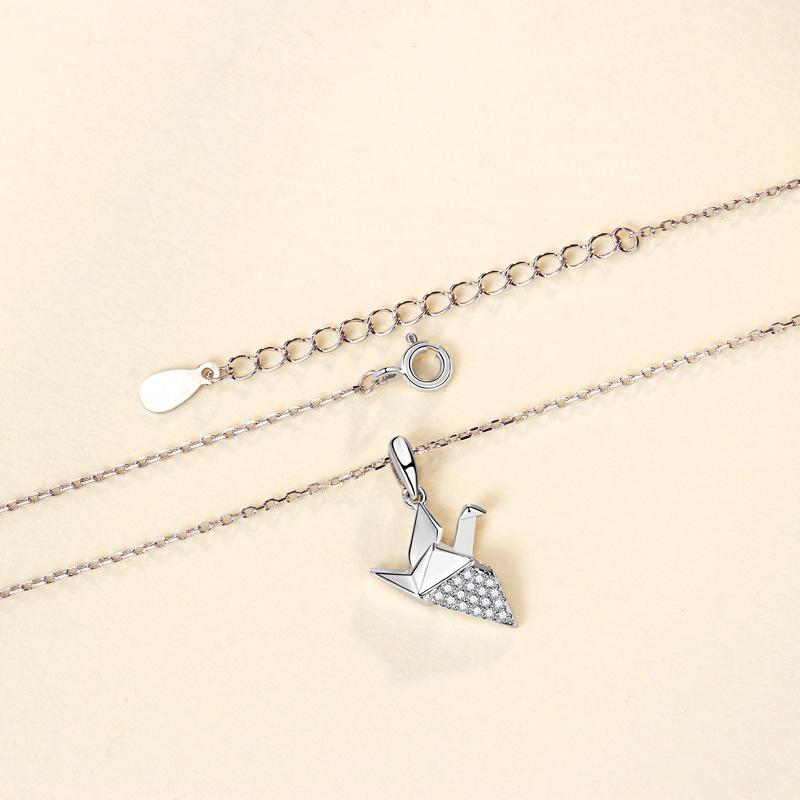 Thousand Paper Crane Pendant Necklace Women'S Fashion Ins Simple Temperament Niche Design Sense Ins Premium Durable