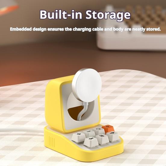 Typewriter Watch Charging Stand for Watch SE/Ultra/1-10 Silicone Watch Charger Wireless Desk Charging Dock Station Holder