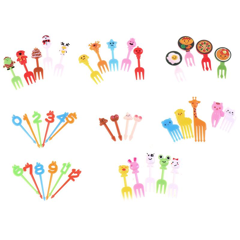8/10/24Pcs Mini Fruit Forks For Children Toothpick Lunch Party Pick Dessert Fork Snack Decoration Bento Decorating
