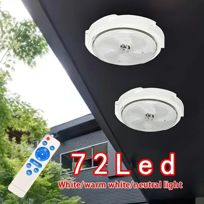 LED Solar Lights Indoor/Solar Lights Outdoor Waterproof Solar Shed Lights Solar Porch Ceiling Light with Remote Control 3 Colors