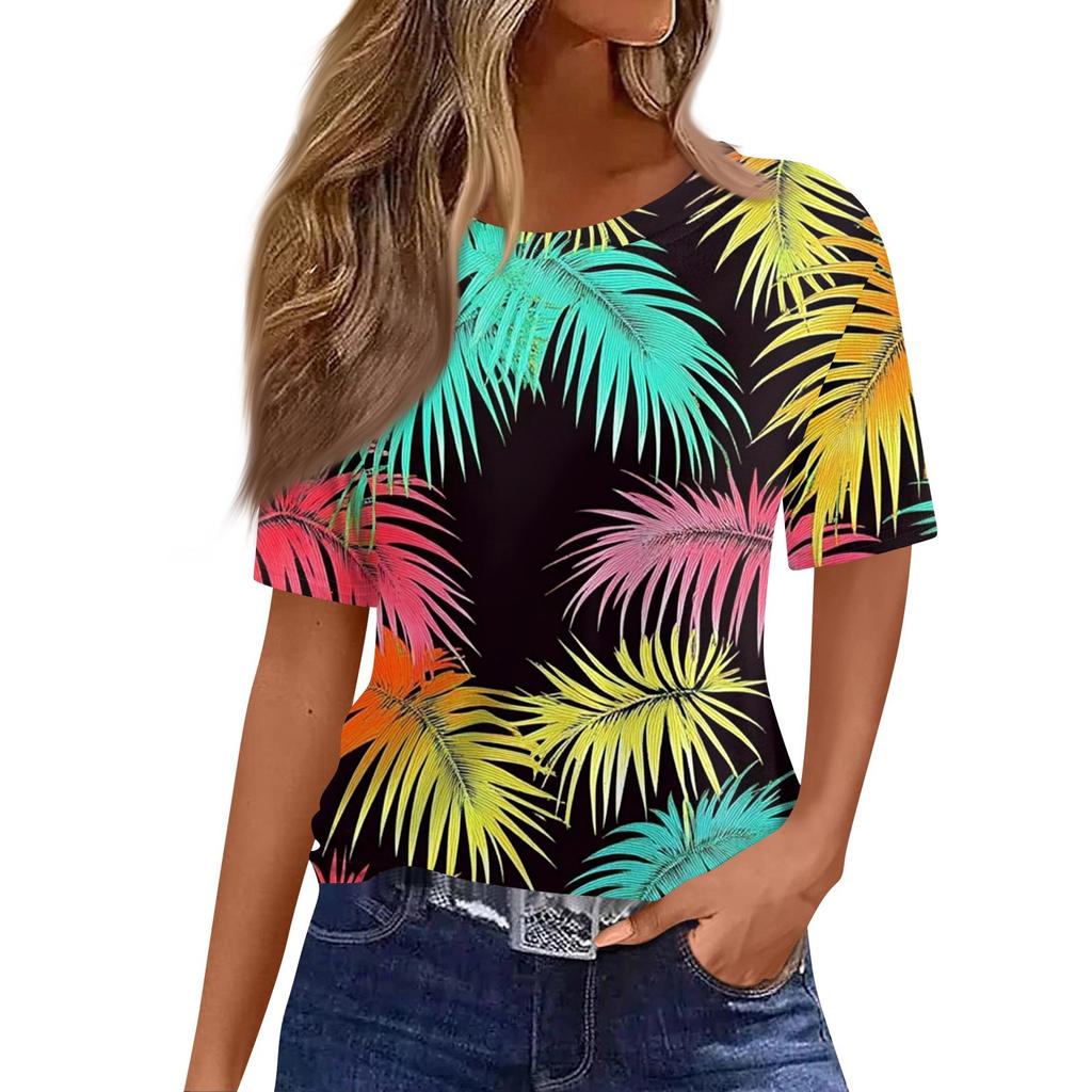 Modisches, lässiges Pullover-Oberteil mit kurzen Ärmeln und Rundhalsausschnitt für Damen