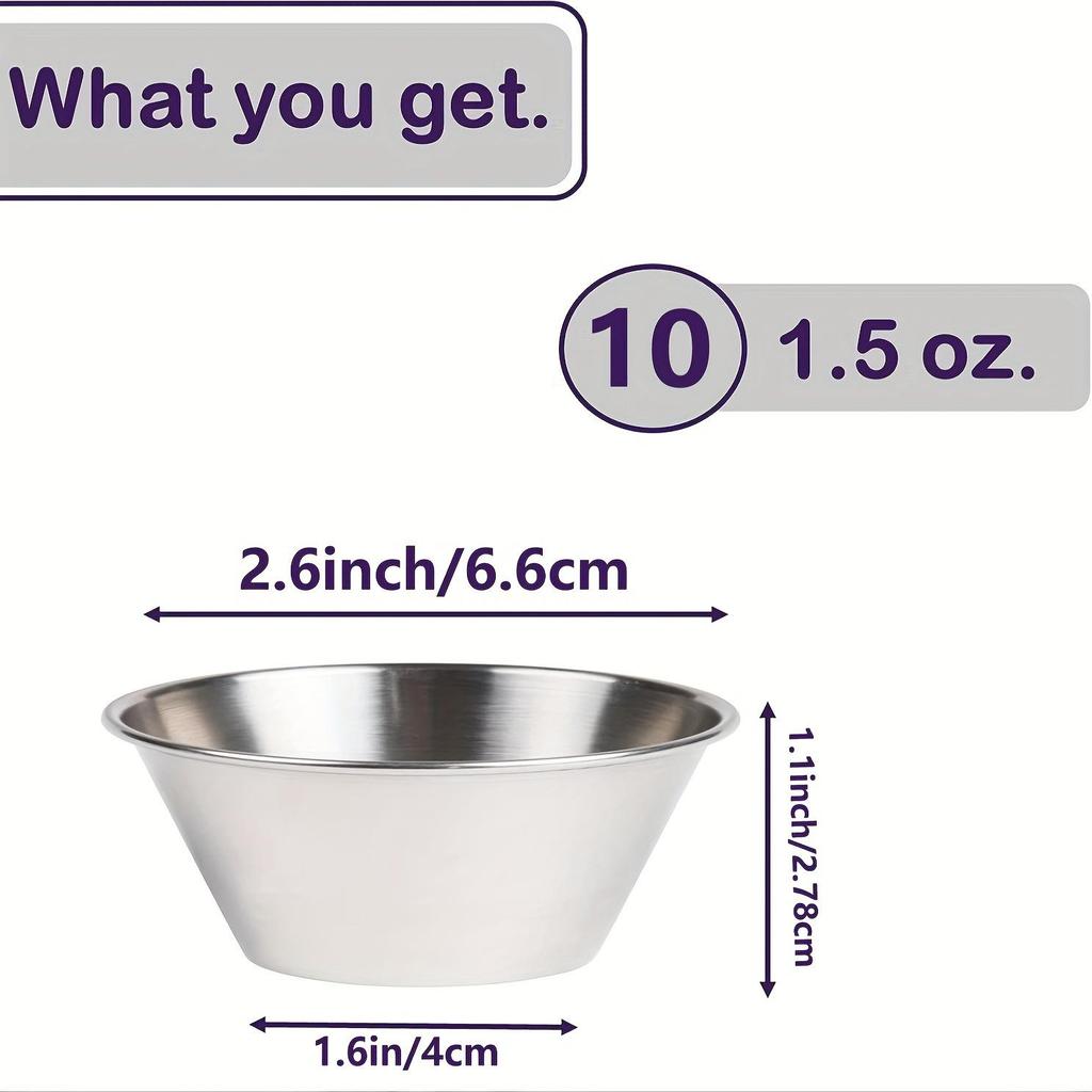 Stainless Steel Korean Style Seasoning & Sauce Dish with Cup for Salad Dressing and Dips