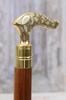 Classic Walking Stick Wooden and Brass - Goldene and White Walking Stick - Brass
