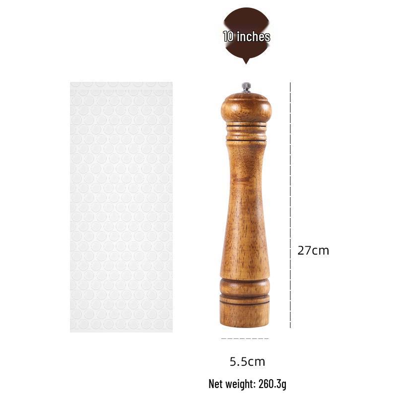 Antique Oak Pepper Grinder: Manual Tool for Peppercorns, Salt & Seasonings.