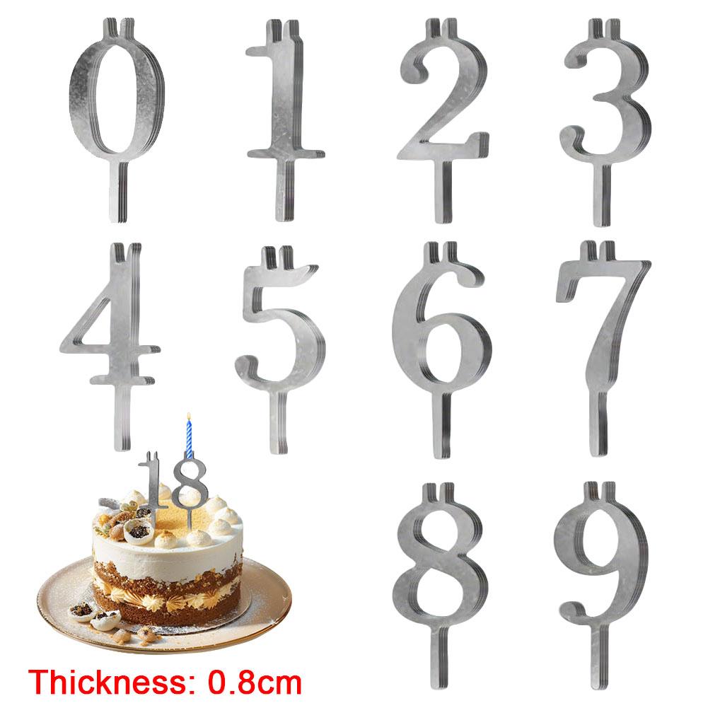 10pcs/set 0-9 Number Happy Birthday Cake Topper Wedding Cake Topper Adorn For Kids Birthday Party Holiday Cake Supplies
