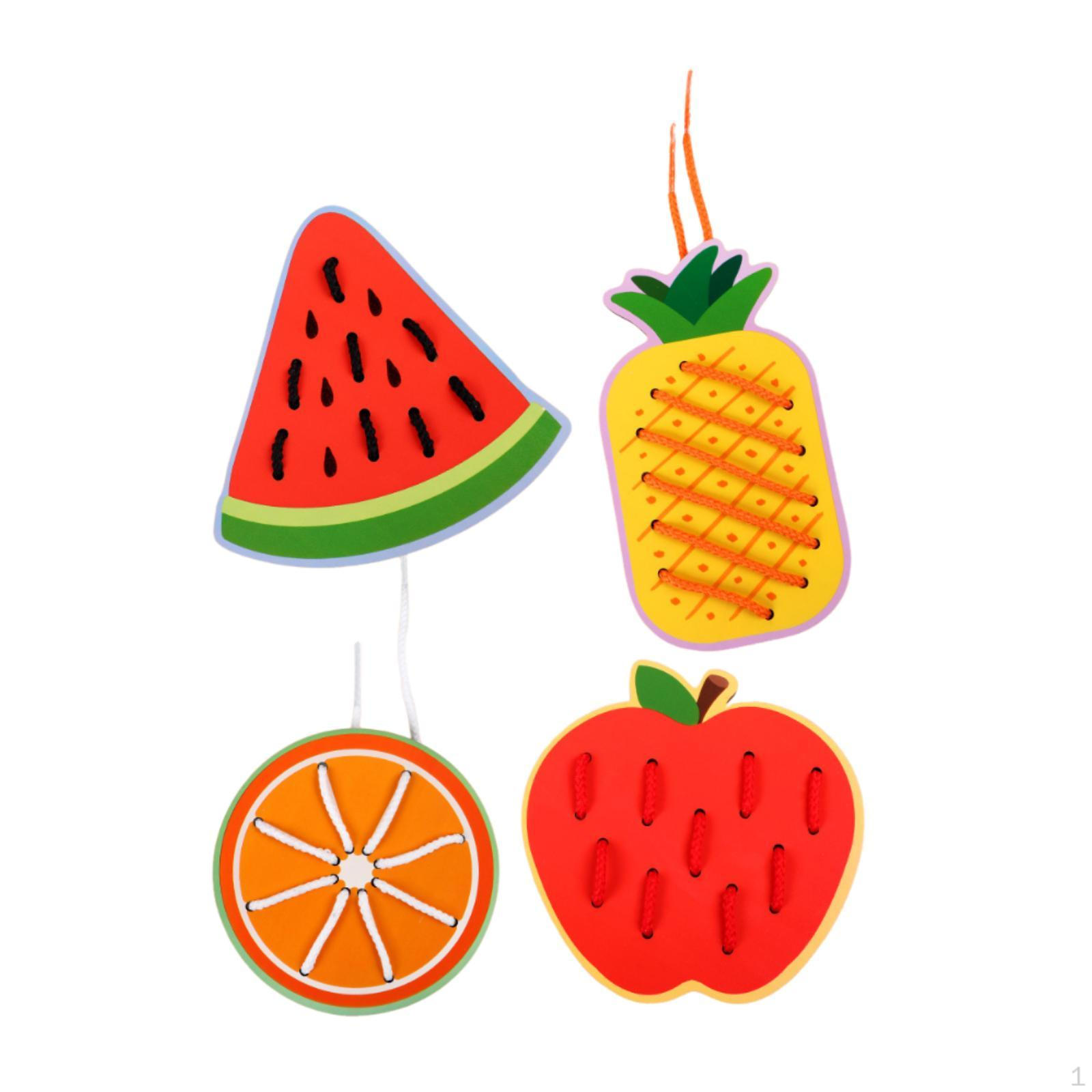 

Детская игрушка для шнуровки, доска для нанизывания, развивающие занятия, обучение, сделай сам, для мальчиков, девочек, игра-головоломка Fruit Pattern