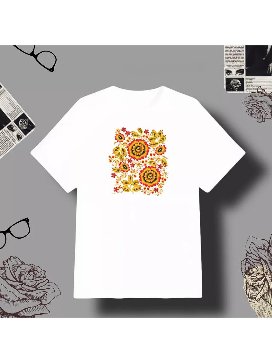 T-shirt Khokhloma painting Russia 2XL