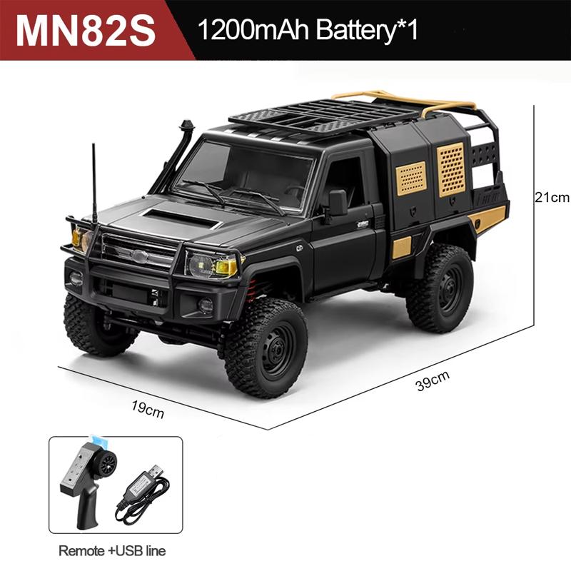 1/12 Full Scale RC Crawler 4-wheel Drive Off Road Remote Control Pickup Truck with Led Light Rechargeable Climbing Vehicle Hobby Toys for Boys Adult