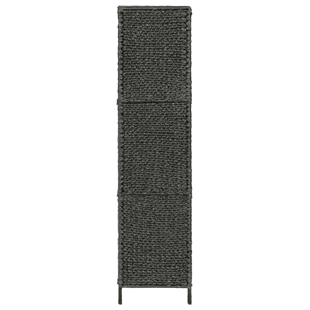 5 Piece Black Room Divider 193 * 160 Cm Water Hyacinth