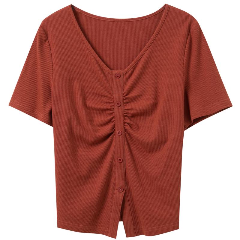 Sancai Women s V-Neck Slimming Short Sleeve T-Shirt XXXL