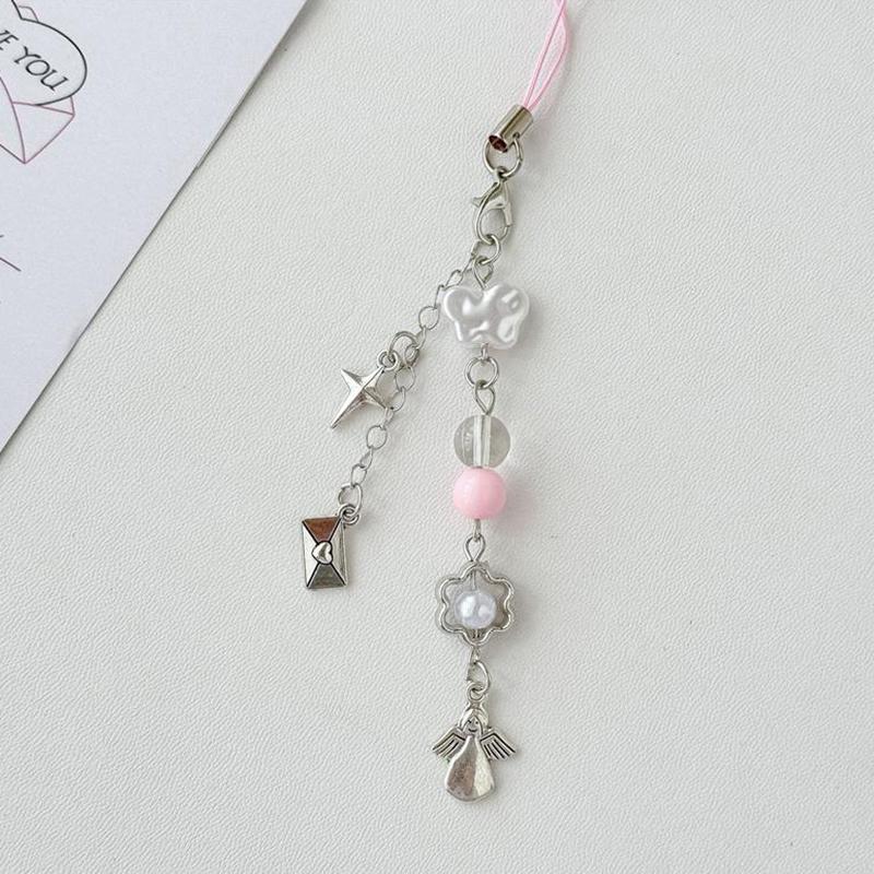 

Cute Angel Envelope Mobile Phone Chain Lanyard Keychain Pendants Sweet Charm Girly Bag Hanging Ornaments Couple Decoration Gifts