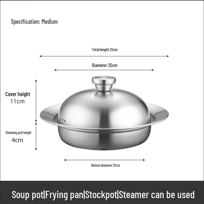 Wutuo Stainless Steel Expandable Steamer Basket with Lid