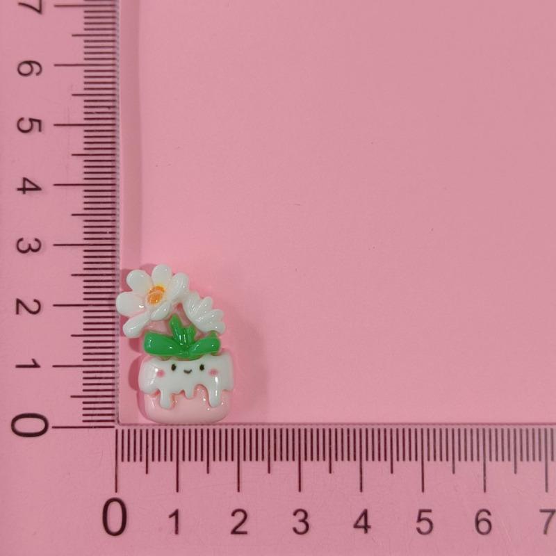 Resin Cute Small Animal Potted Accessories Flowers DIY Cream Glue Mobile Phone Case Headdress Car Decoration Water Cup Sticker