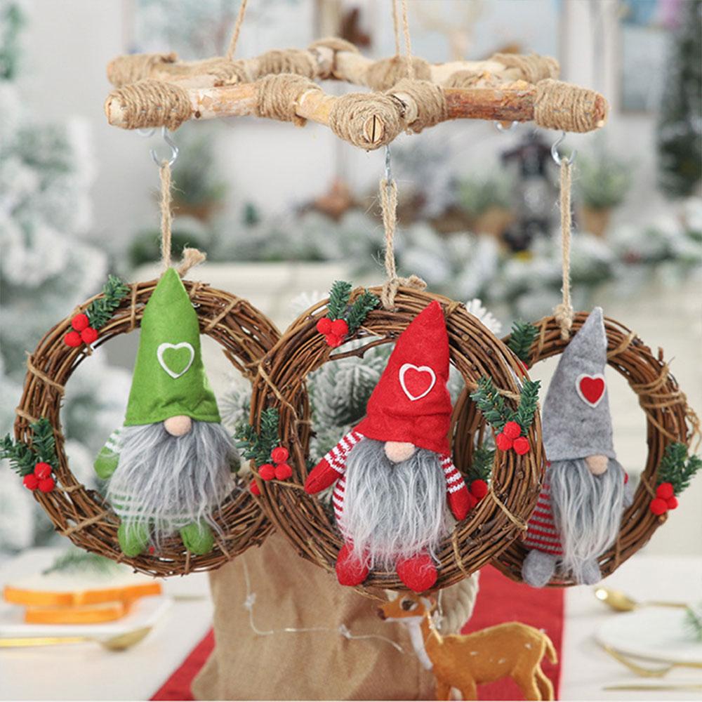 Natural Wreath 25/30cm Retro Christmas Rattan Wreath Rings for Wall Decor Rattan DIY Door Hanger for Home Wedding Fall Decor