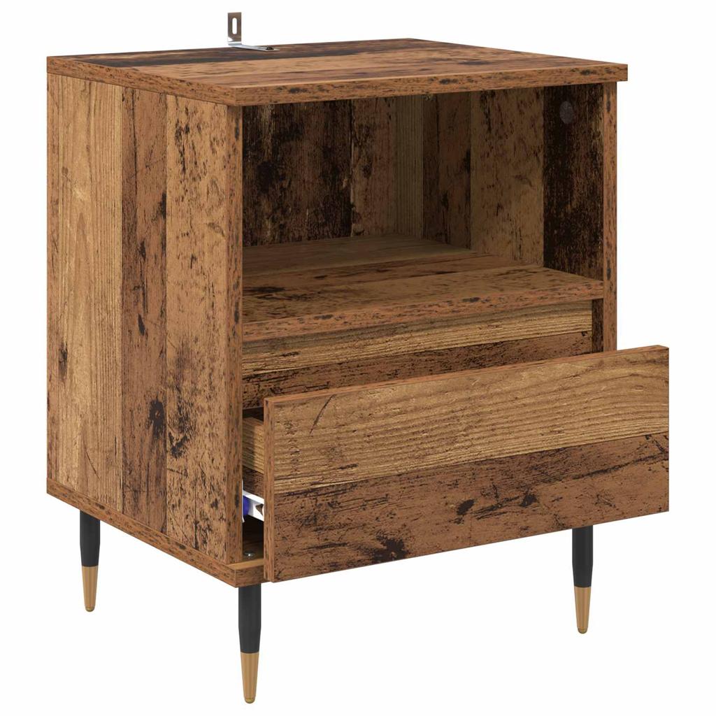 Nightstand with Drawers Rustic Wood Look 40 X 35 X 50 Cm Engineered Wood