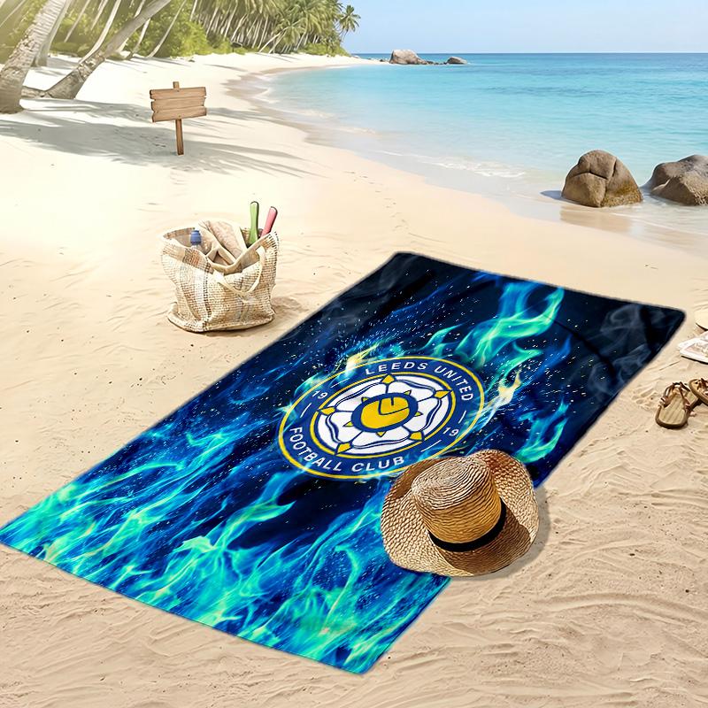 Toalla de Playa con Estampado de Fútbol Leeds United, Toalla Grande Suave de Secado Rápido para Playa, Camping, Natación