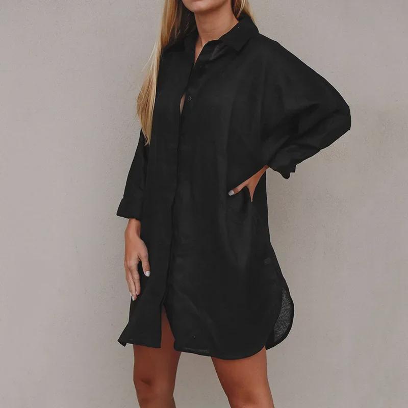 European & American Cotton Cardigan: Beachy Bikini Cover-Up & Swimsuit Shirt