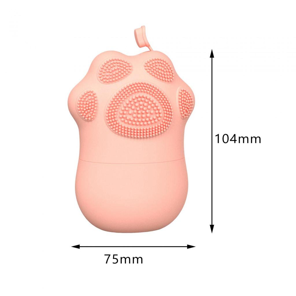 Silicone Ice Holder Facial Roller Massage Tool Cat Paw Shape for Face and Eye Neck Comfortable to Hold with Brush Reusable Cute