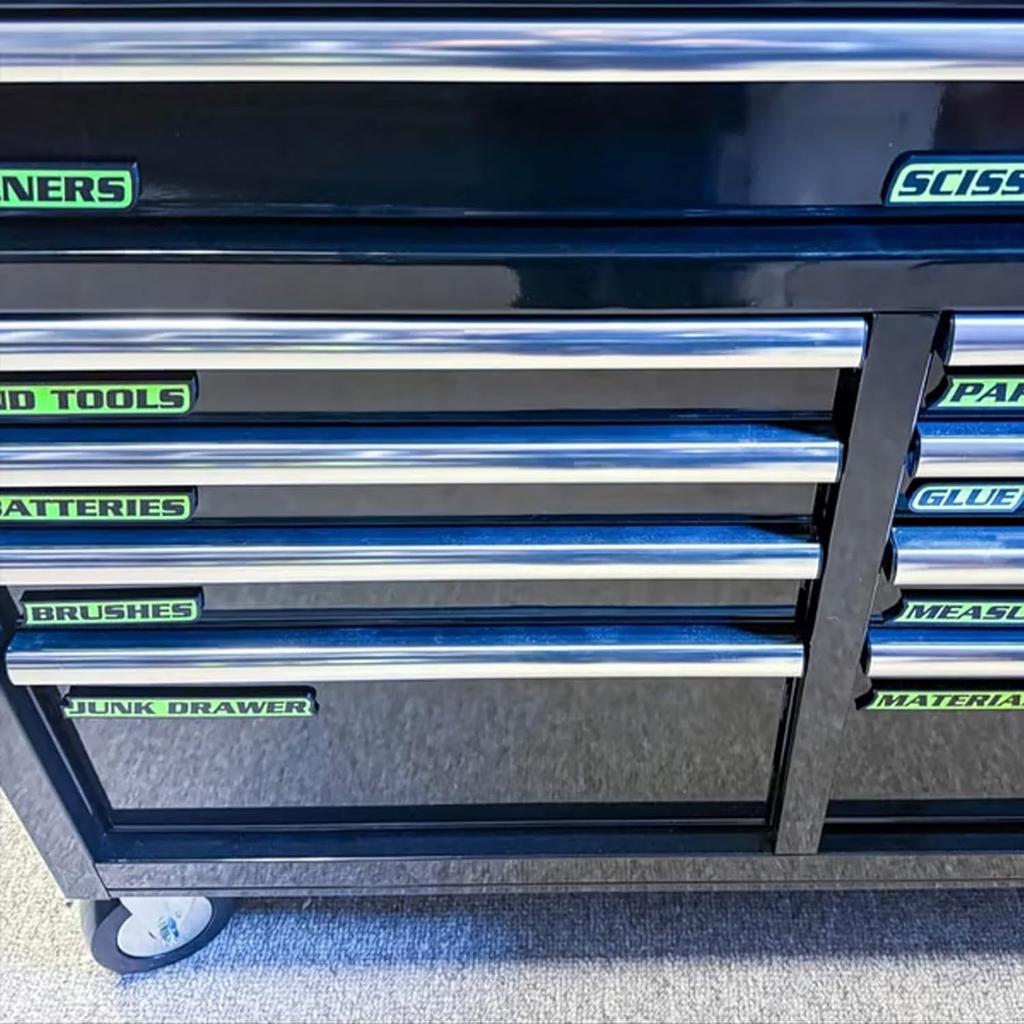 12PC Magnetic Toolbox Labels,3D-Printed Tool Box Labels,General Tool Box Organize Accessories,Reusable Tags for Steel Toolboxes,Carts,Drawers,Cabinets
