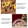 HEITIGN Christmas Decor 38 * 22 * 5CM LED Forest Scene Wooden Village for Mall Window Decorations
