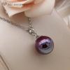 Fashion Wine Red Round Beads Pendant Necklace For Women Party Rose Gold Color Collarbone Chain Jewelry