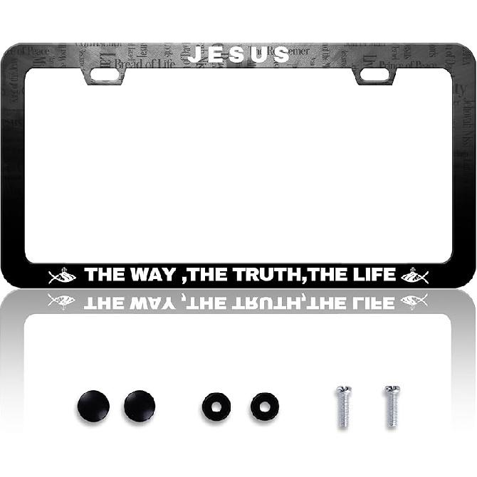 Grey Black Leopard Print License Plate Frame Cheetah License Plate Frames Personalise Stainless Steel Funny Design Compatible With Standard License