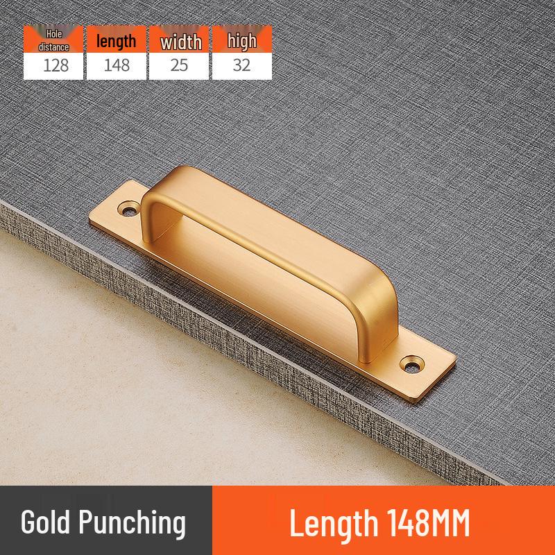Aluminum Alloy No-Drill Anti-Theft Door Handle for Sliding, Bathroom, and Entrance Doors