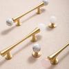 French Style Wardrobe Door Handles Personality Marble Crystal Brass Pulls for Cabinet Cupboard Dresser Drawer Furniture Hardware