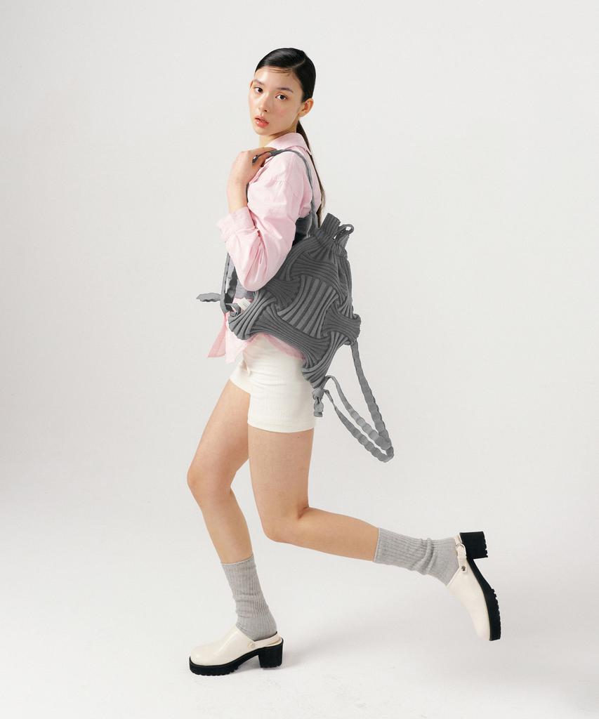 Pleatsmama New Bow Backpack Gray