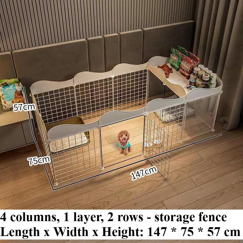 Home Pet Dog Enclosure House Indoor Small Dog Poodle  Fence Isolation Door Dog Cage with Toilet Area Scientificly Divided Den