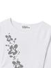 THE GREEN LAB Flower Shirred Long Sleeve T-Shirt [White]