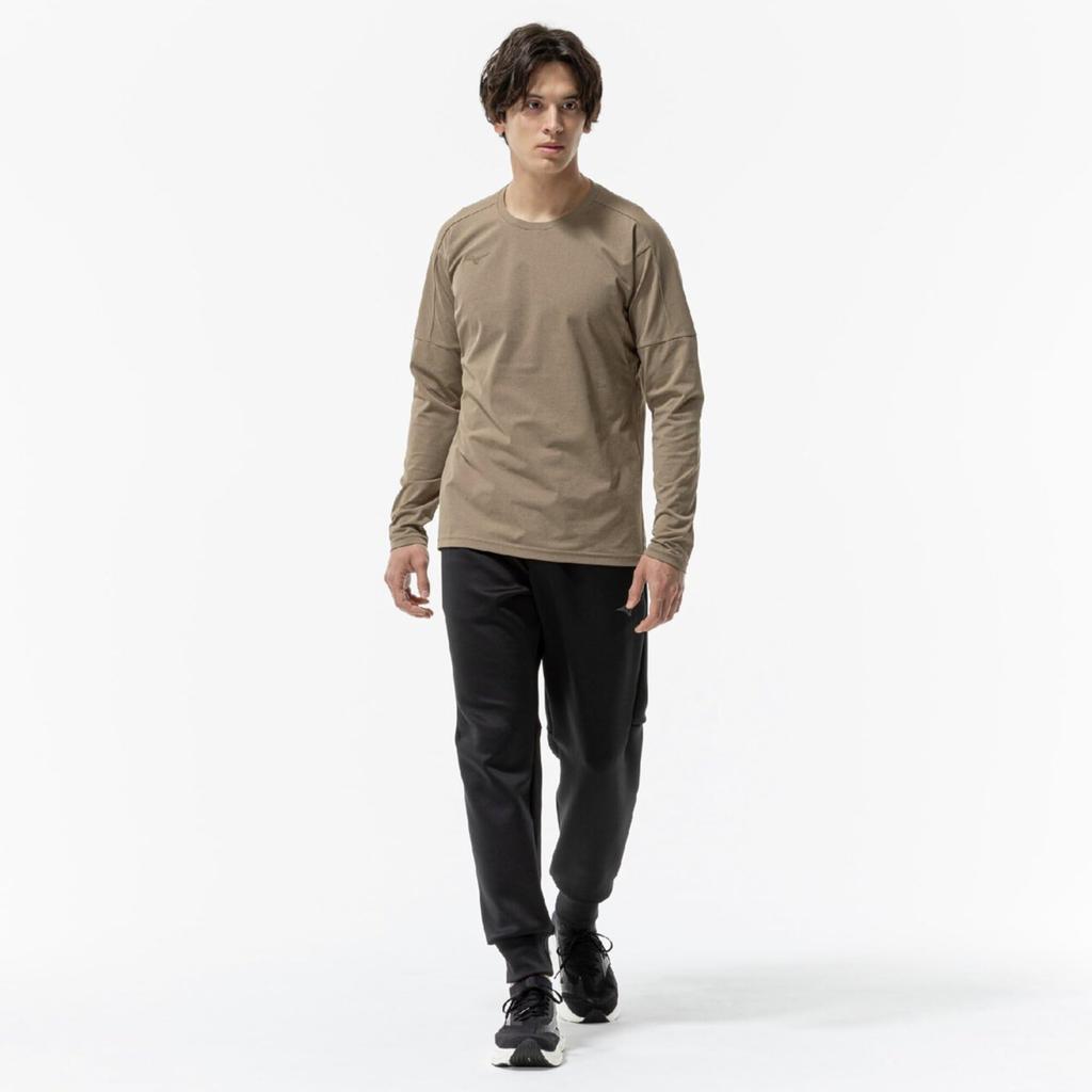 Soft Dry Training Size M Men's T-Shirt (Long Sleeve), Moisture-Wicking, Quick-Drying, Camel, (32MAB029)