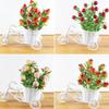 Simulation Flower Decorations Rattan Flower Basket Tricycle Bicycle Model Home Garden Wedding Party Decoration Romantic And Cute