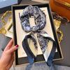 Blue Silk Retro Women's Scarf for Spring & Autumn