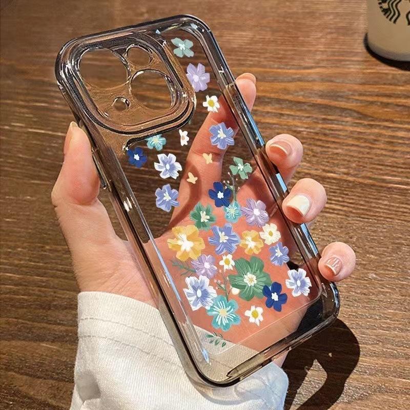 Oil Painting Color Flower Iphone11 Transparent Mobile Phone Case 11 Apple Xsmax Protective Case XR Suitable for 11pro