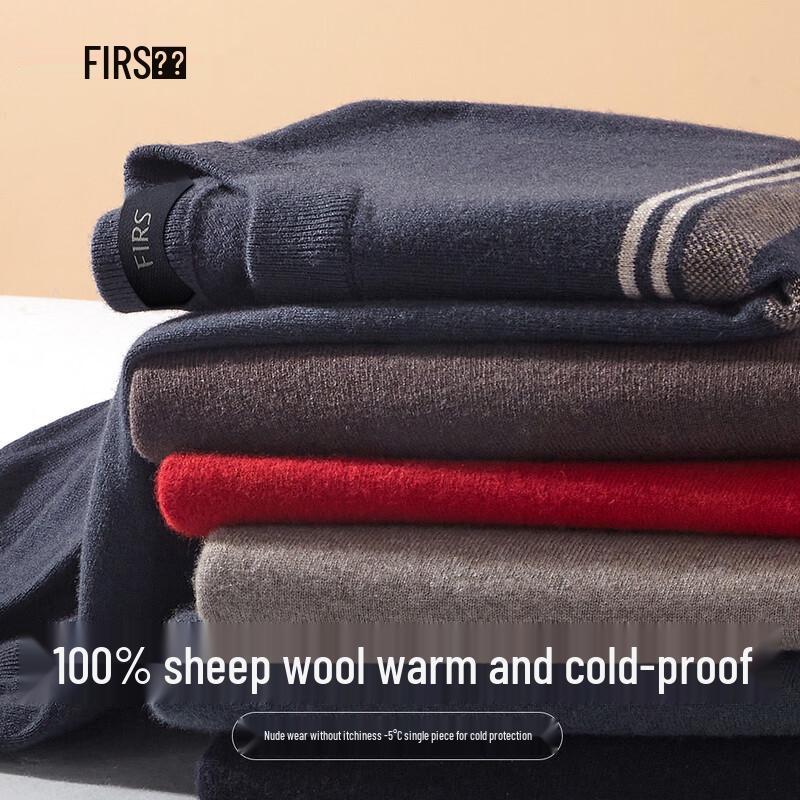 

Sugiyama Men s 100% Merino Wool Round Neck Thick Sweater 2XL