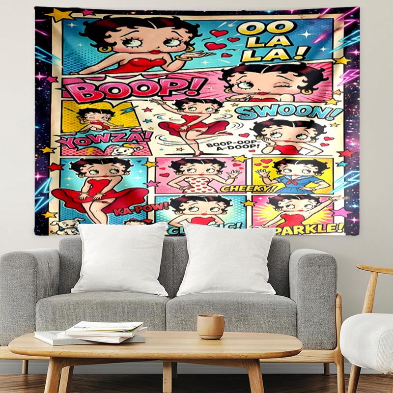 Betty Boop Print Tapestry, Lightweight Wall Hanging, for Bedroom, Dorm, Living Room, Home Art Decor - Birthday Christmas Gift for Friends