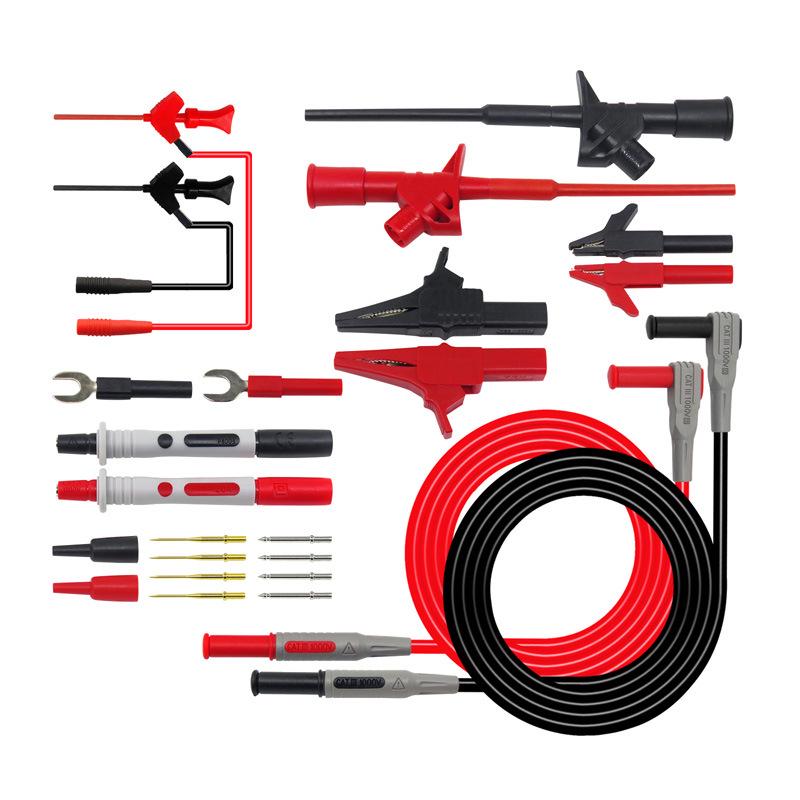 

Multifunctional Multimeter Test Leads with Replaceable Sharp Needles, Alligator Clips, IC Hook Clips, and Probes for Electricians.