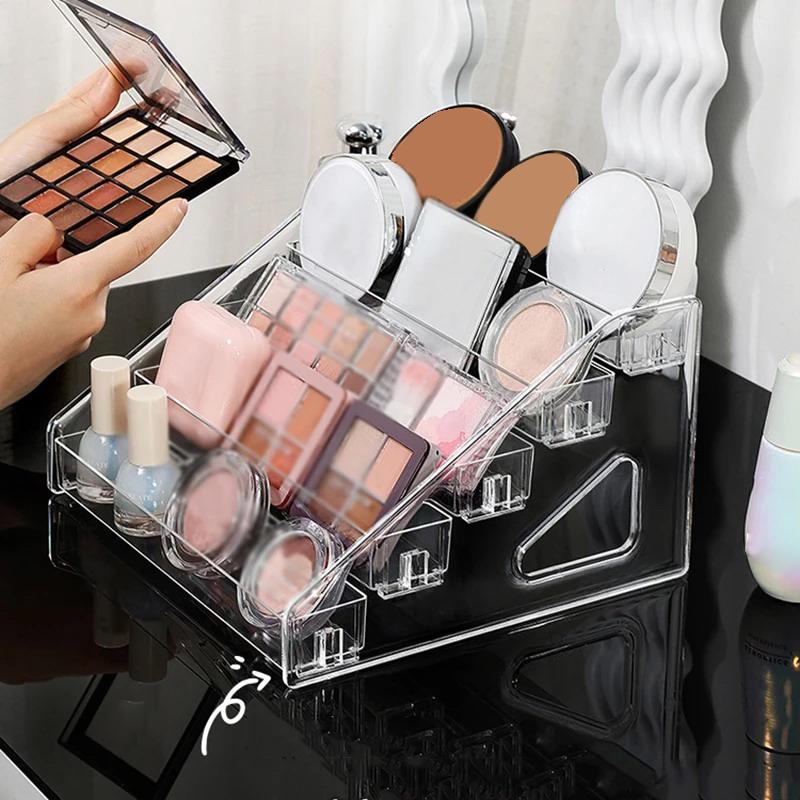 Transparent Display Stand Storage Rack Cosmetic Organizer Tray Nail Polish Toy Display Holder Stepped Lipstick Desk Storage