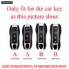 Zinc Alloy + PU Leather Car Key Case Cover Fob Holder Keychain For Porsche Cayenne 718 MACAN Panamera 911 Macan Boxster Cayman